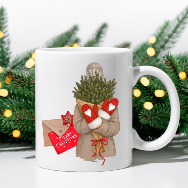 Merry Christmas Holiday Girl Coffee Mug design