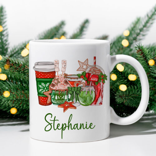 Personalized Christmas Coffee Mug - Cute Christmas Drinks