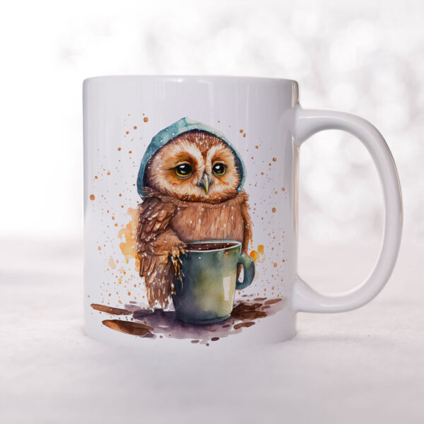 cute owl with coffee mug 6