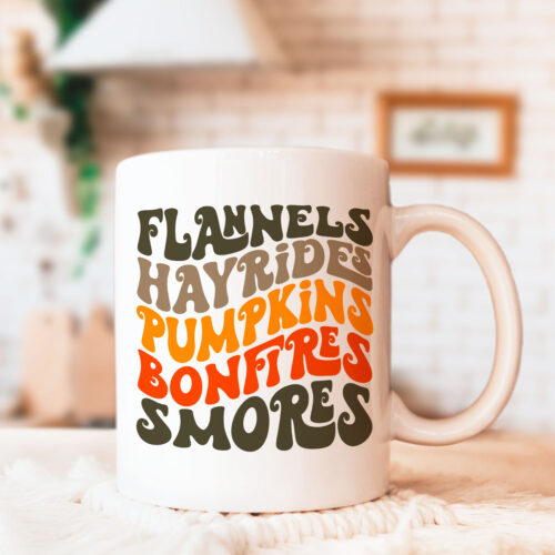 flannels and hayrides coffee mug